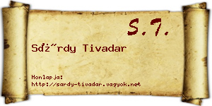 Sárdy Tivadar névjegykártya