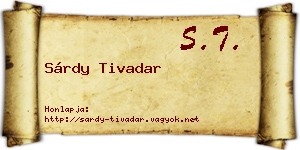 Sárdy Tivadar névjegykártya