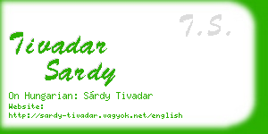 tivadar sardy business card