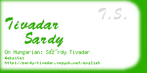 tivadar sardy business card